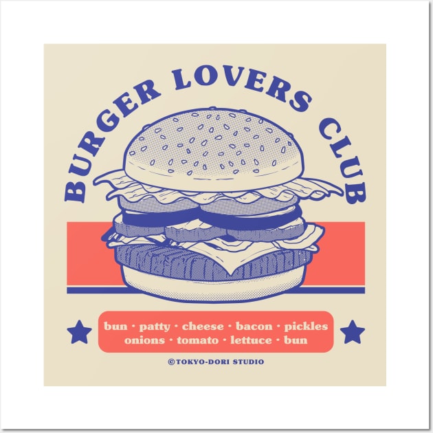 Burger Lovers Club Wall Art by MoustacheRoboto